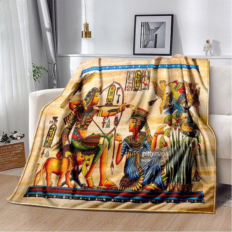 Ancient Egypt Mysterious Symbol 3D Digital Printing Flannel Nap Blanket Wholesale