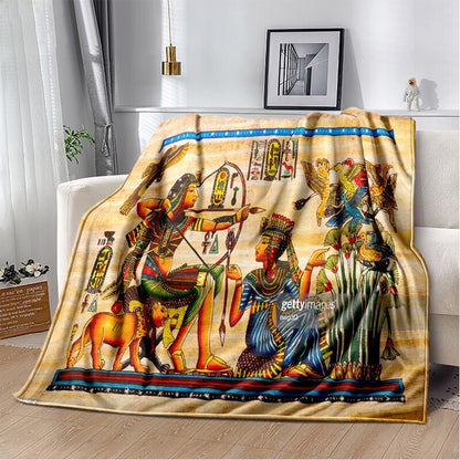 Ancient Egypt Mysterious Symbol 3D Digital Printing Flannel Nap Blanket Wholesale