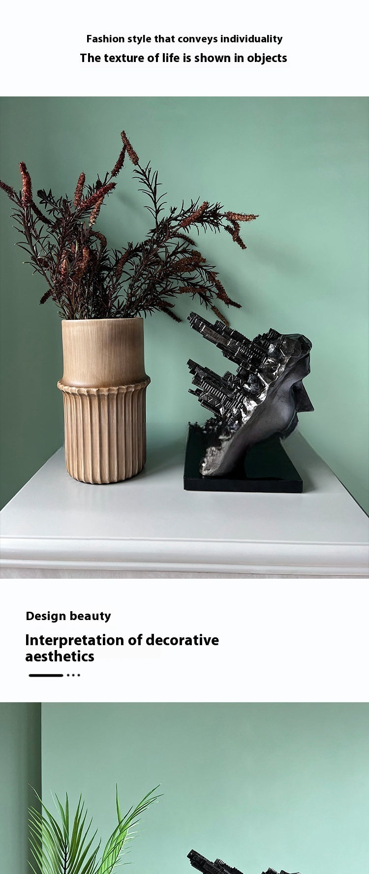 Modern Light Luxury Building Wind Incomplete Head Portrait Decoration Office Desk Surface Panel Soft Decoration