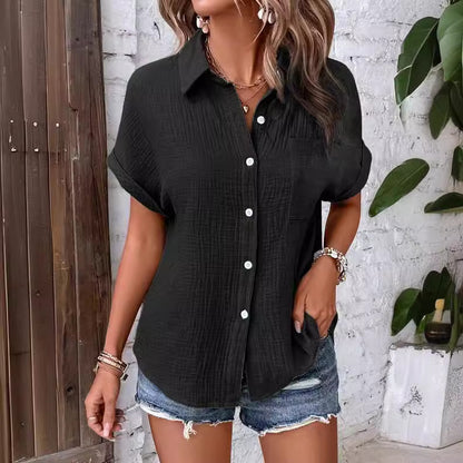 Chemise boutonnée à manches chauve-souris Champray pour femme