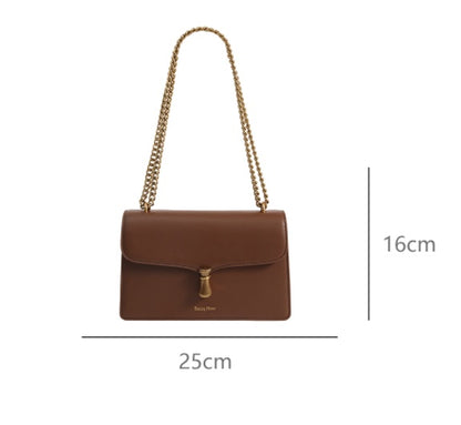 Leather Chain Bag Women's Niche One-shoulder Messenger Small Square Bag