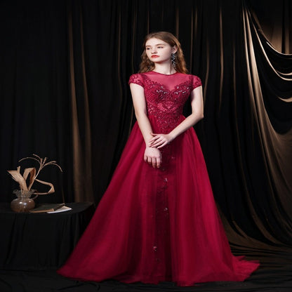 Sen French Dream Light Luxury Heavy Industry Evening Dress