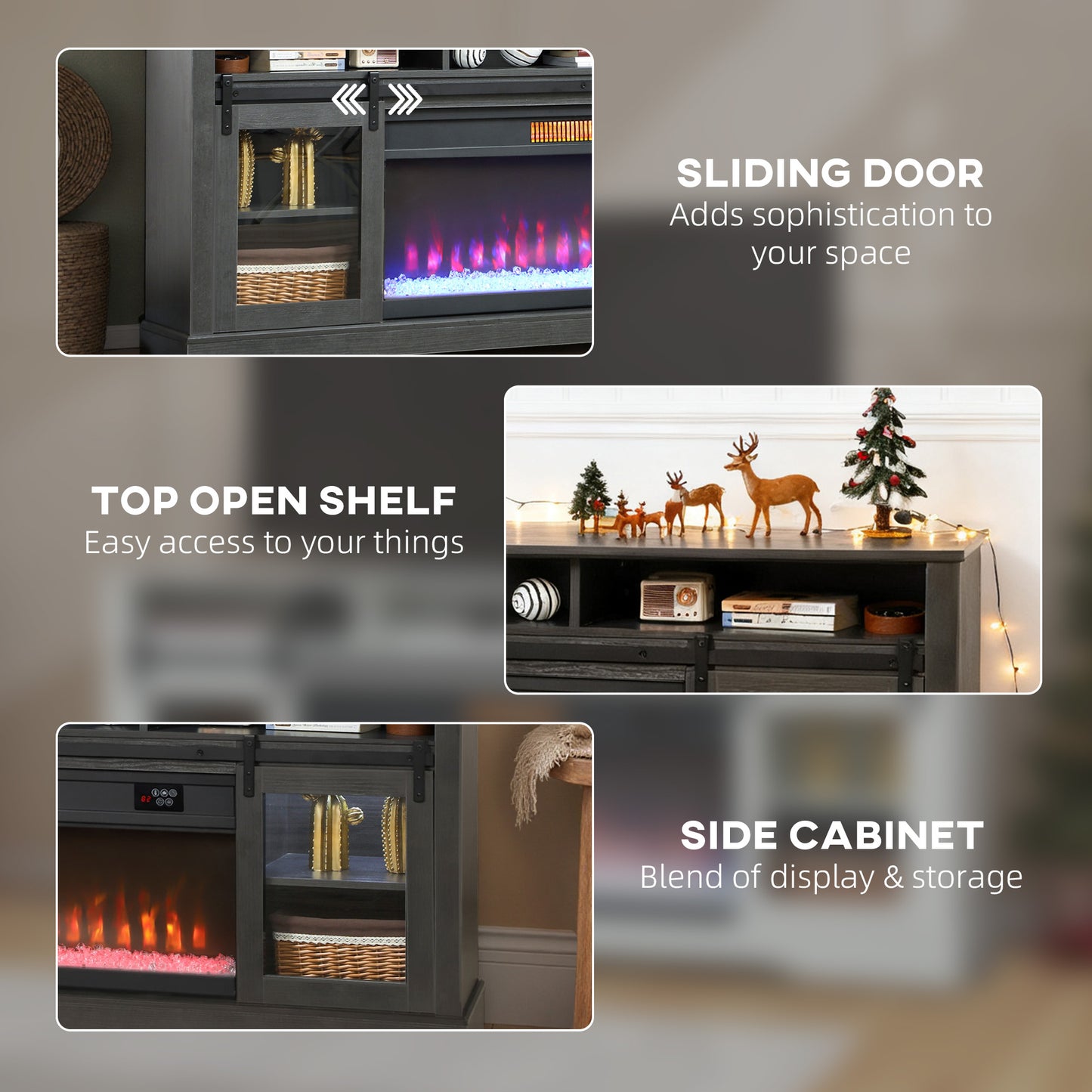 Fireplace TV Stand for TVs Up to TV Console with Electric Fireplace