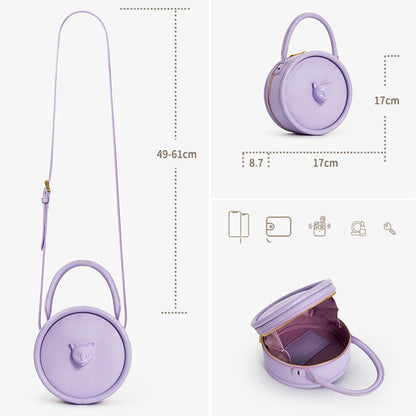 Sac messager à bandoulière portable à tête de chat simple et tendance pour femme