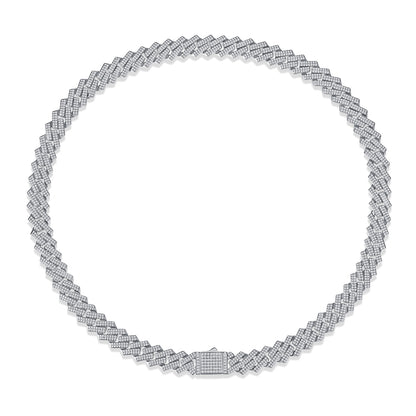 Men's Luxury Fashion Mosan Diamond S925 Silver Necklace Comparable To Natural Diamonds