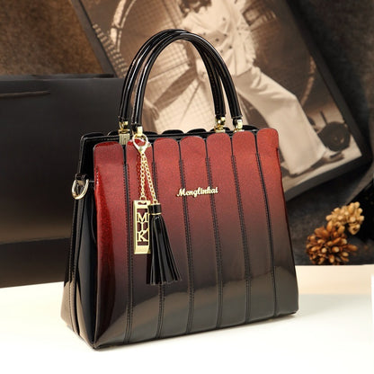 Gradient Patchwork Block Middle-aged Women's Bag