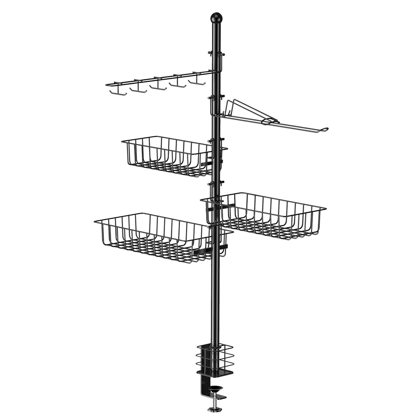 Griddle Caddy Standing Grill Utensil Caddy With Paper Towel Holder Hook Baskets BBQ Accessories Storage Rack Vertical Standing BBQ Organizer Grill Utensil Storage Fit For Blackstone Griddle