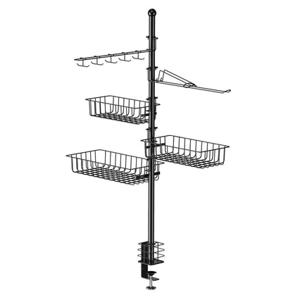 Griddle Caddy Standing Grill Utensil Caddy With Paper Towel Holder Hook Baskets BBQ Accessories Storage Rack Vertical Standing BBQ Organizer Grill Utensil Storage Fit For Blackstone Griddle