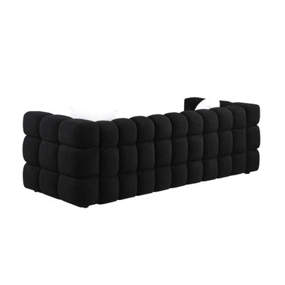 84.3 Length ,35.83 Deepth ,human Body Structure For USA People, Marshmallow Sofa,boucle Sofa ,White ,3 Seater