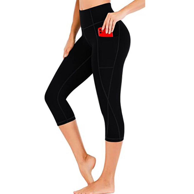 Cropped Pants Yoga Clothes Leggings Printed Fitness Pants