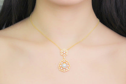 Light Luxury 925 Silver Gold Bead Pendant