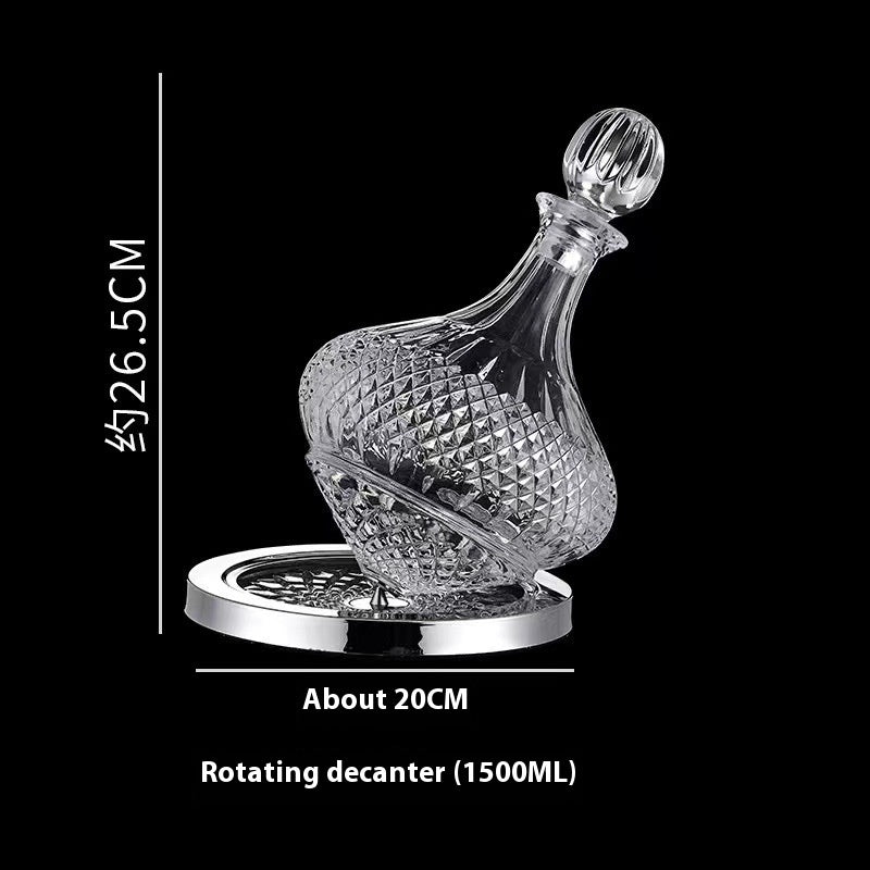 Good-looking Light Luxury Gold Crystal Household Rotating Gyro Wine Decanter Wine Aerator Mirror Jug Gift Bar Decoration