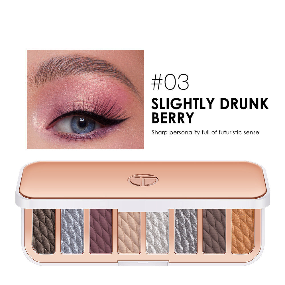 8-color Eyeshadow Palette High-gloss Trimming Blush Modification Mousse Texture Matte Earth Color