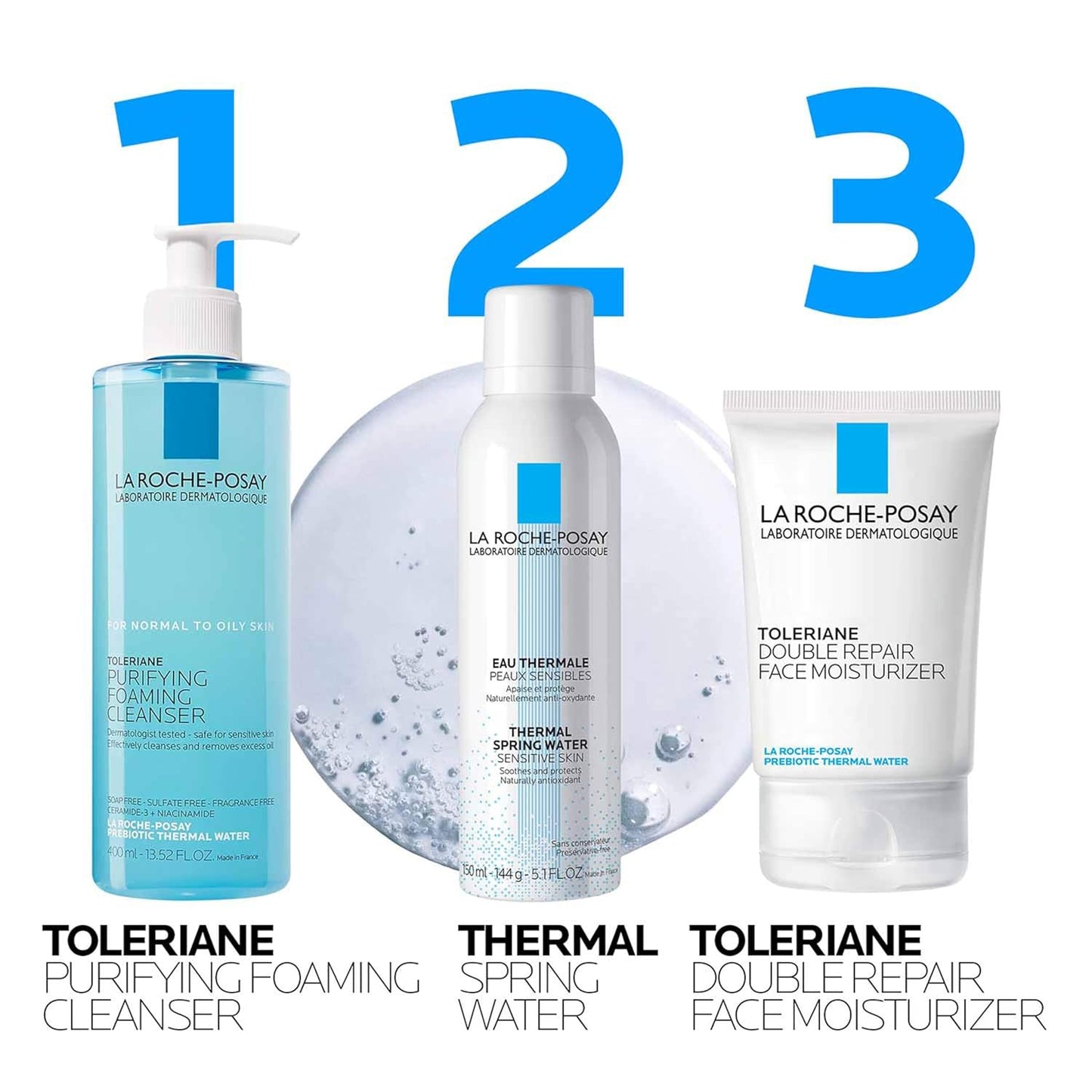 Toleriane Purifying Foaming Facial Cleanser, Oil Free Face Wash for Women & Men with Niacinamide + Ceramides, Pore Cleanser Safe for Sensitive Skin, Won’T Dry Out Skin, Soap Free
