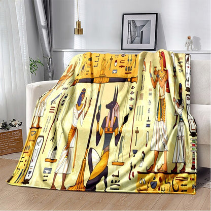 Ancient Egypt Mysterious Symbol 3D Digital Printing Flannel Nap Blanket Wholesale