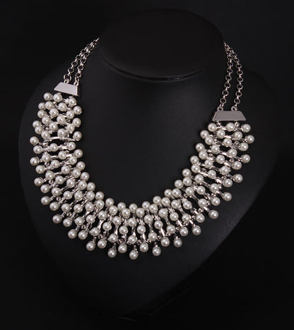 Temperament Pearl Short Collarbone Necklace Exaggerated Women Matching Accessories Wholesale