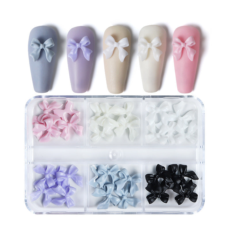 30 PCs Boxed Resin Bowknot Nail Ornament