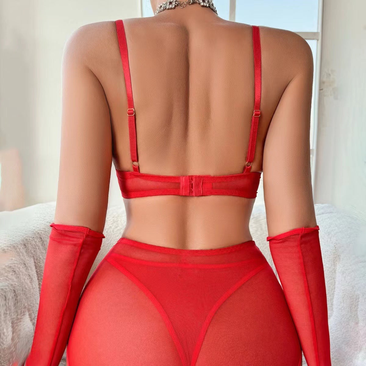 Love Metal Chain Stitching Underwear Suit