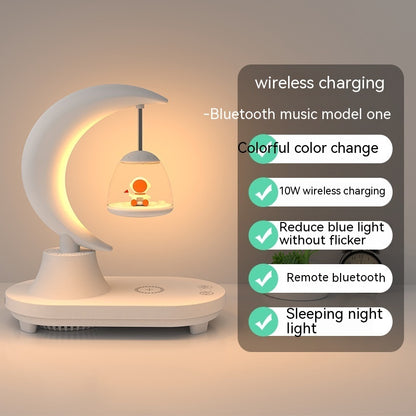 Bluetooth Speaker Bedside Seven-color Atmosphere Small Night Lamp Wireless Charging