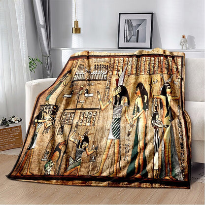 Ancient Egypt Mysterious Symbol 3D Digital Printing Flannel Nap Blanket Wholesale
