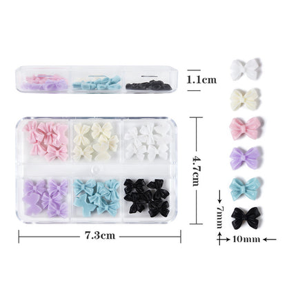 30 PCs Boxed Resin Bowknot Nail Ornament