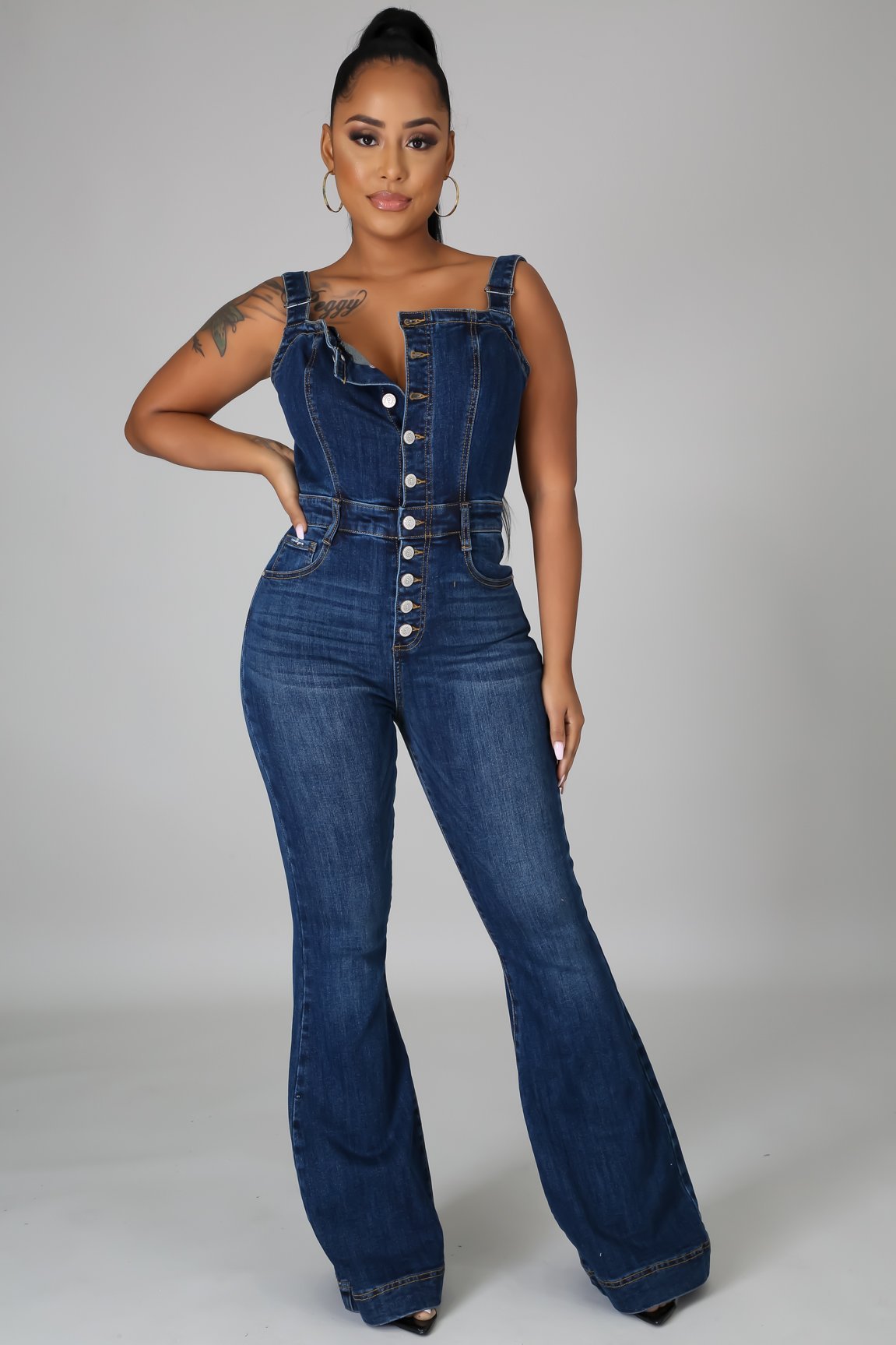 Women's Fashion Casual Denim Jumpsuit