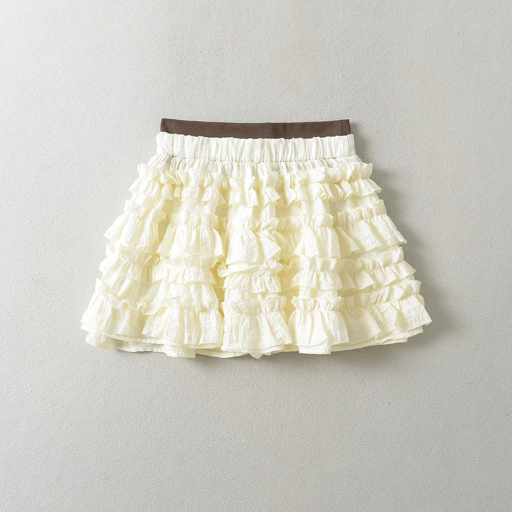 New Women's American Cream Stitching Secret Exam Skirt