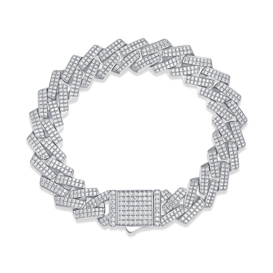 The Keel Luxury Fashion Mossan Diamond S925 Silver Bracelet Rivaling Natural Diamonds
