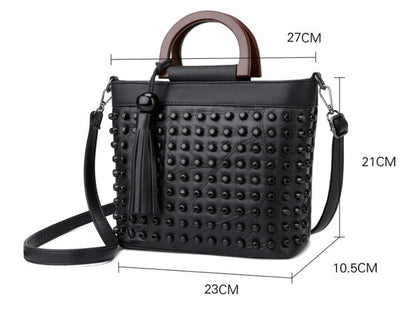 Women's Fashion Personalized Sheepskin Rivet Bag