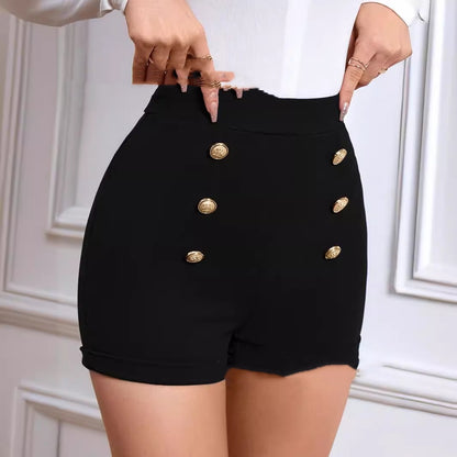 Short décontracté noir pour femme