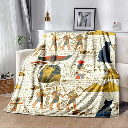 Ancient Egypt Mysterious Symbol 3D Digital Printing Flannel Nap Blanket Wholesale