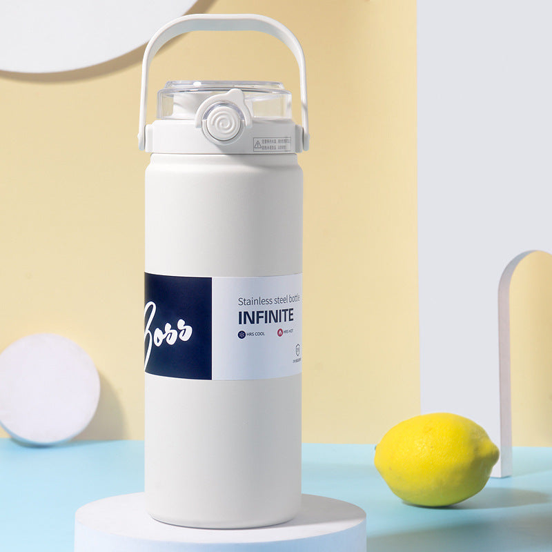 316 Stainless Steel Insulated Mug For Men And Women With Straw, Dual Purpose Drinking Cup, Large Capacity Portable Thermos