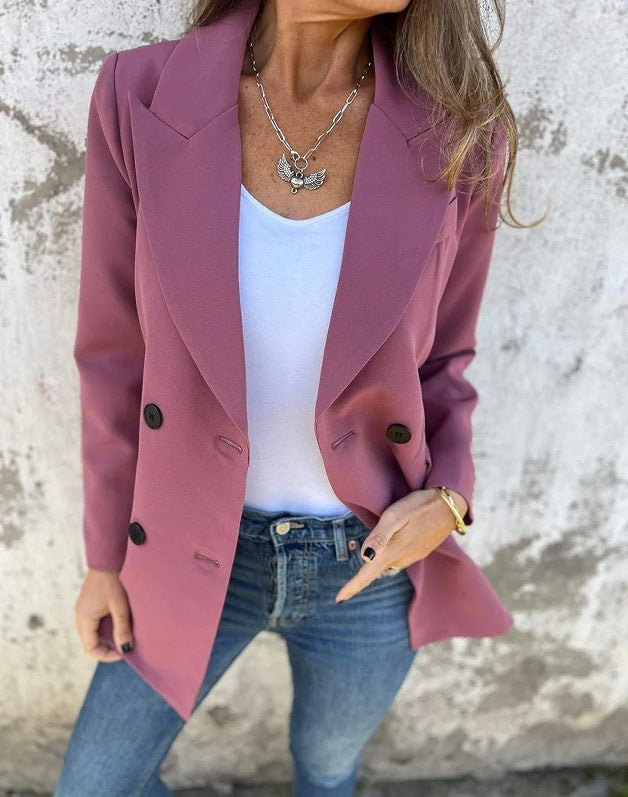 European And American Urban Women's Fashion Lapel Long Sleeve Casual Jacket