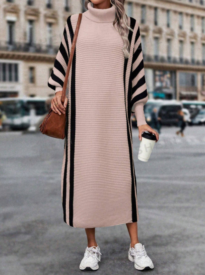 Casual Unisex Style Striped Long Knitted Dress