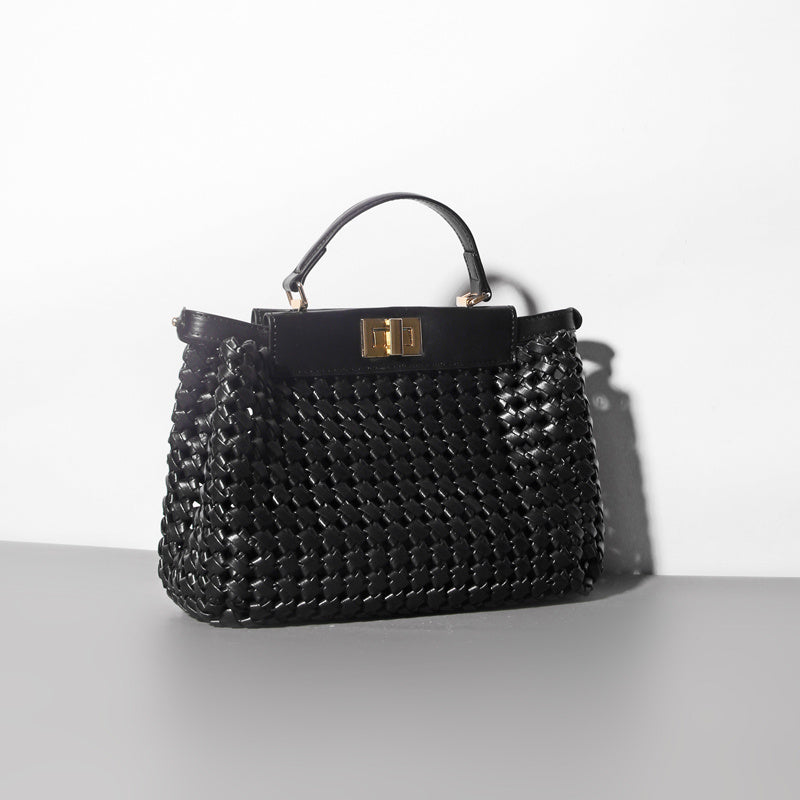 Sac à main en cuir platine pour femme de niche creux