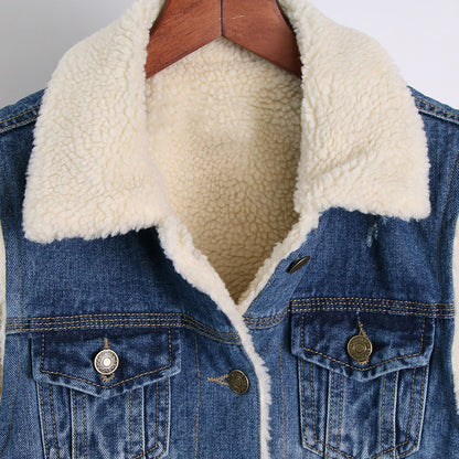 Autumn And Winter Korean Slim Fit Lamb Wool Thickened Vest