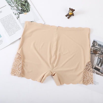 Lace Women's Ice Silk Solid Color Smooth Boxers