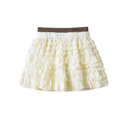 New Women's American Cream Stitching Secret Exam Skirt