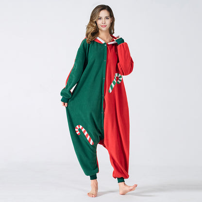 Polar Fleece Christmas Animal One-piece Pajamas Cute