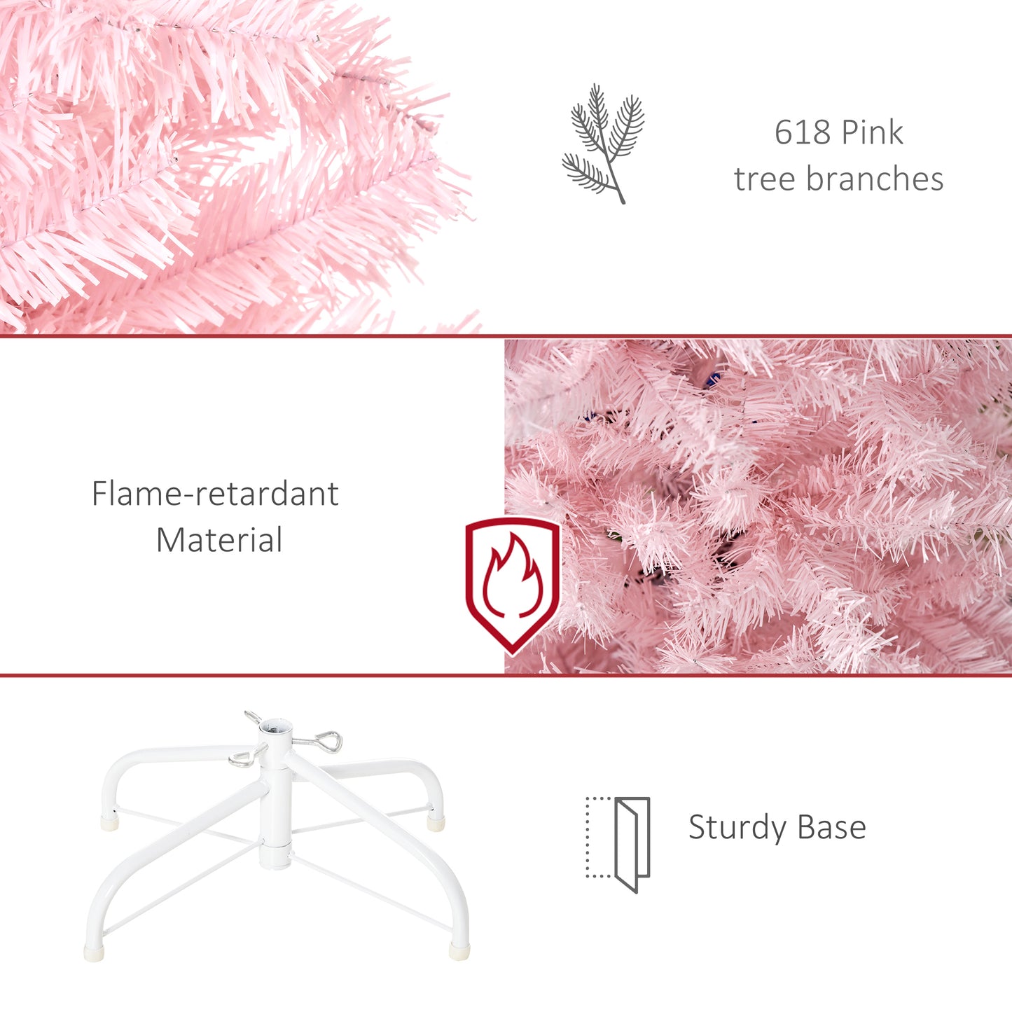 6' Artificial Christmas Tree Douglas Fir Pencil Christmas Tree with 618 Realistic Branch Tips