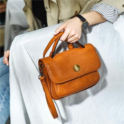 Original Neutral Crossbody Head Layer Cowhide Single Shoulder Bag