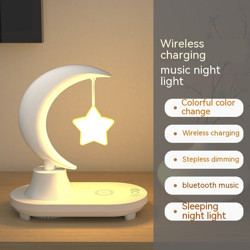 Bluetooth Speaker Bedside Seven-color Atmosphere Small Night Lamp Wireless Charging