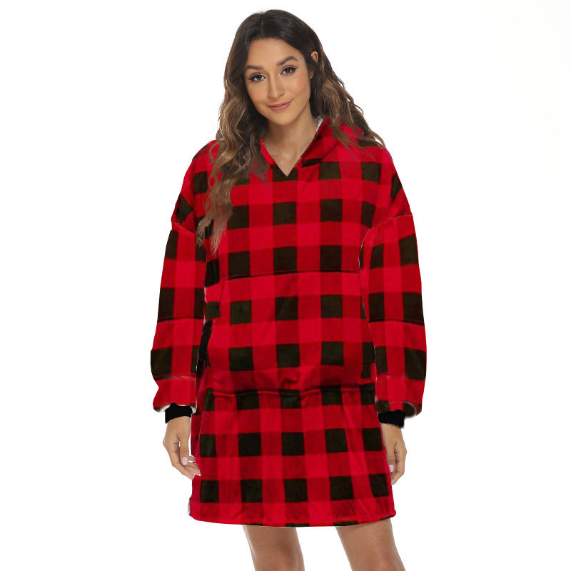 Cartoon Fruit Printed Lazy Blanket Hooded