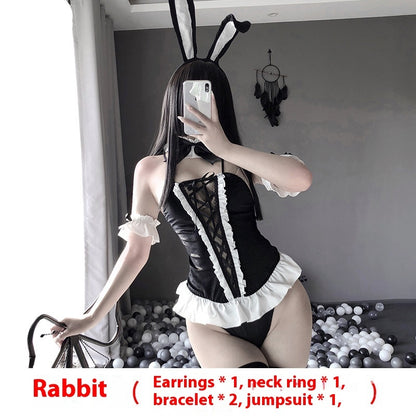 Cute Bunny Uniform Suit Siamese Short Skirt