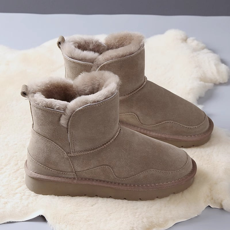 Women's Snow Boots Thick Bottom Fleece-lined