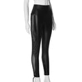 Rhinestone Mesh Stitching Tight Casual Trousers
