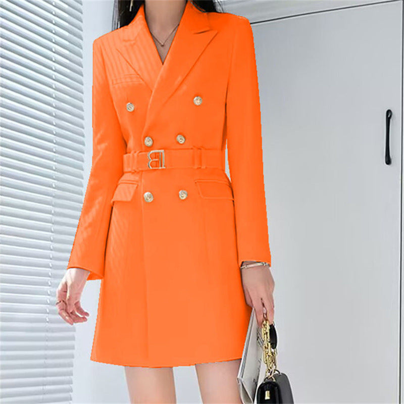 Office Lady Style Slimming Waist Trimming Coat Women's Top