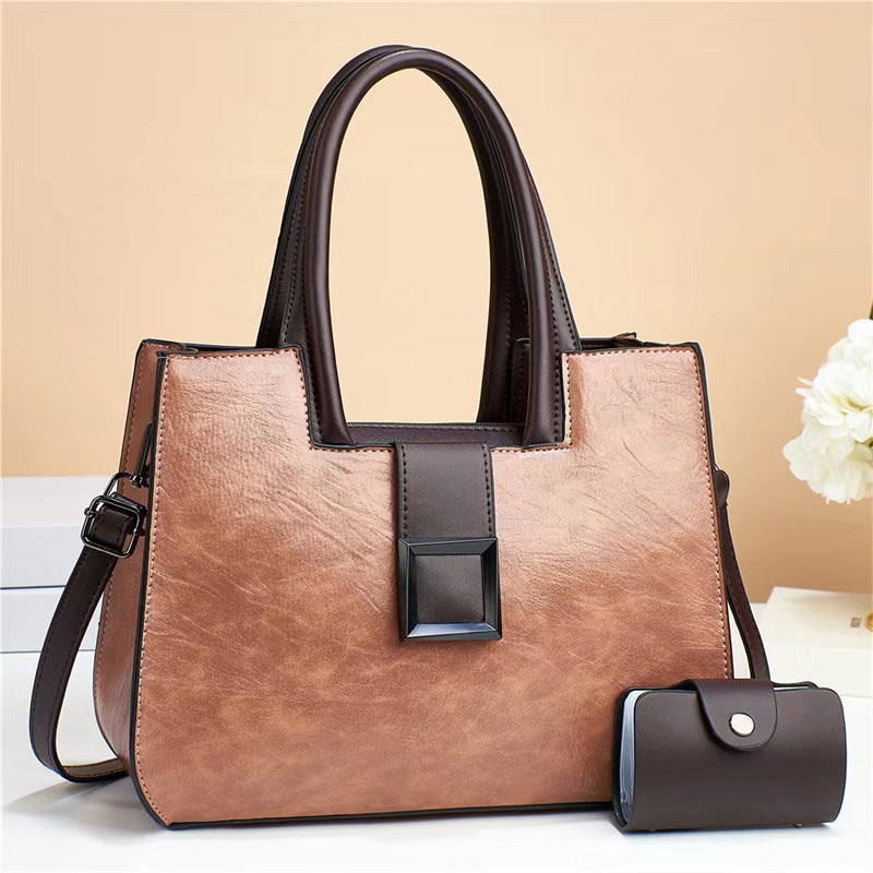 Retro Pattern Two Piece Set Large Capacity Women's Bag