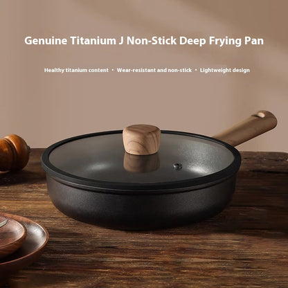 Pan Set Non-stick Frying Pan Household Pancakes Fried Eggs Fried Steak Titanium Wok Black Lightweight Induction Cooker