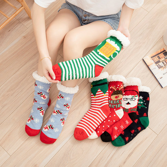 Household Fashionable Winter Christmas Floor Socks